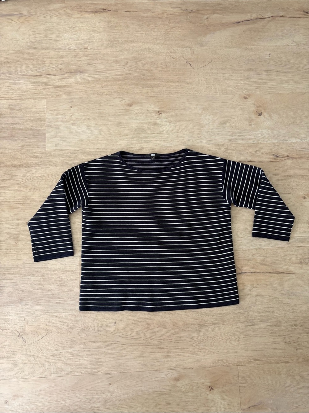 Uniqlo Women’s Striped Boatneck 3/4 Sleeve - Navy & White